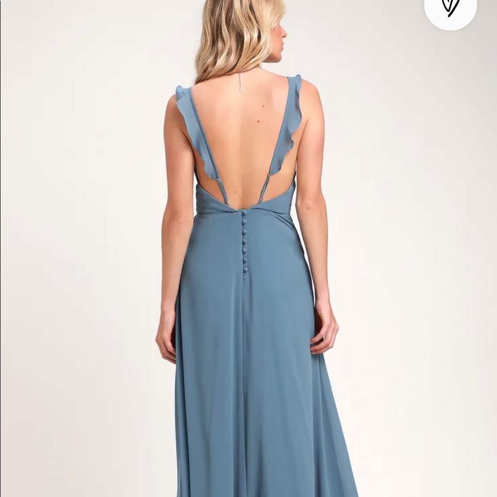 NWT Lulus Slate Blue Maxi Dress